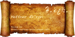 Heffner Áron névjegykártya
